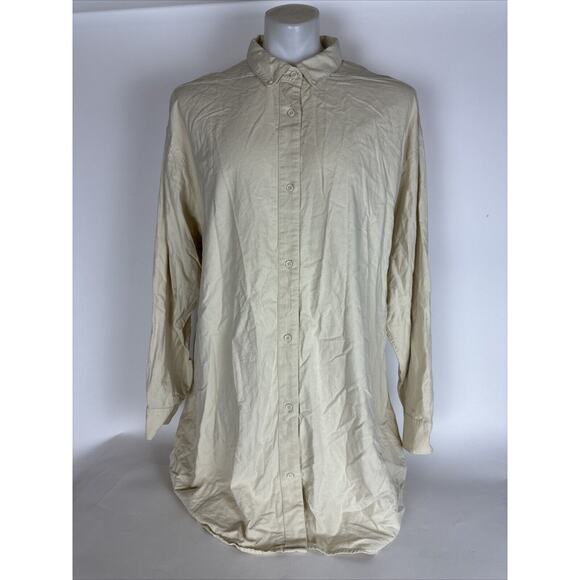 FEAR OF GOD ESSENTIALS Cotton Women’s Shirt Size Large Oversized Beige